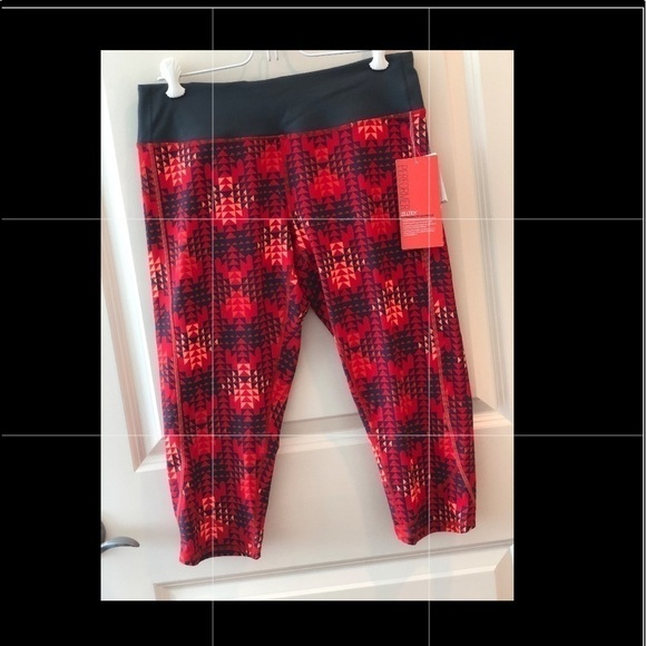 Zella Red Blaze Run Geo Print Leggings Size M - Picture 5 of 16